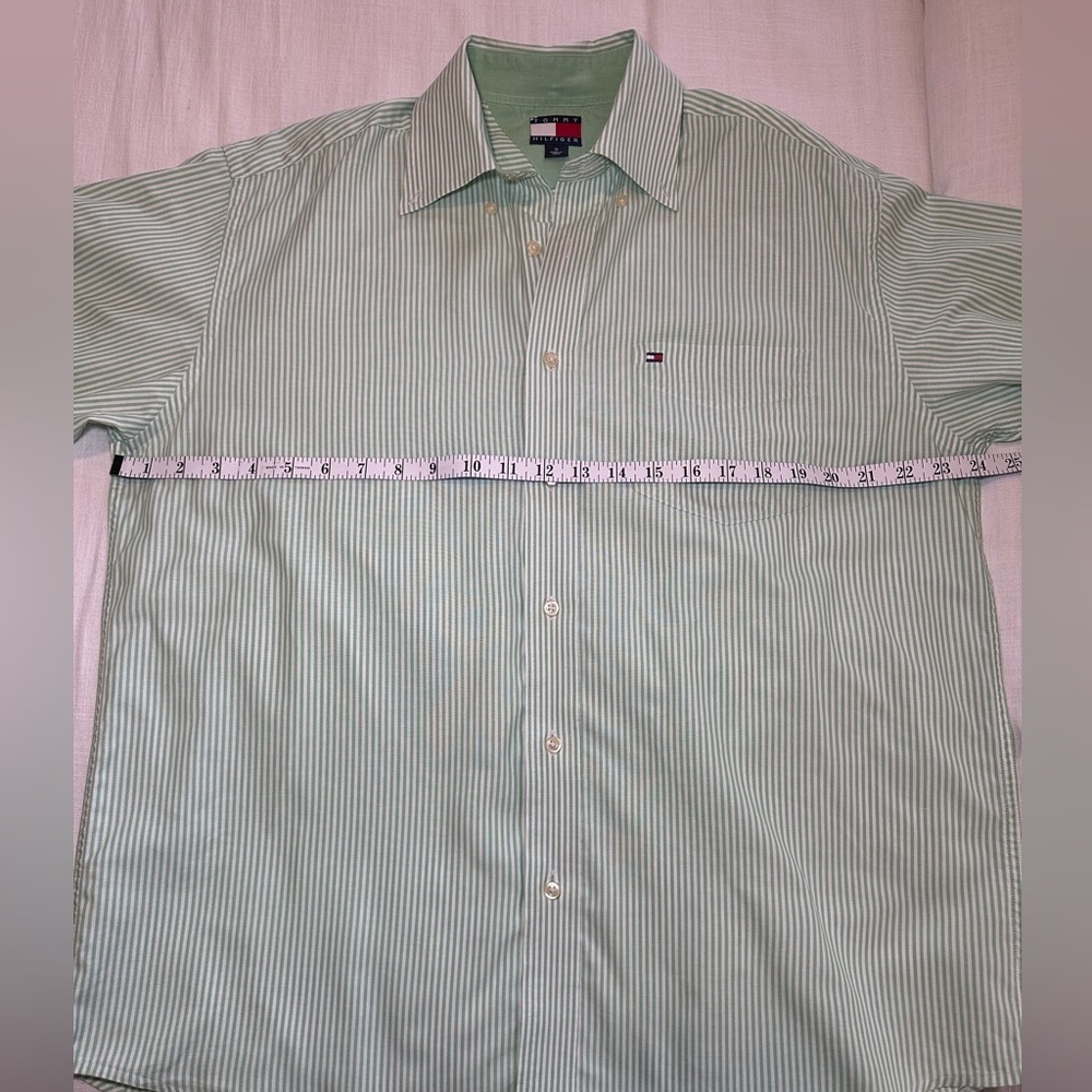 Tommy Hilfiger Green Striped Button Up Shirt - Picture 7 of 10